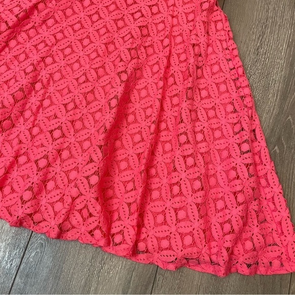 Lace Mini Dress Sz L Pink A-Line Strapless Barbie PINK dress for PROM/Formal - Picture 4 of 12